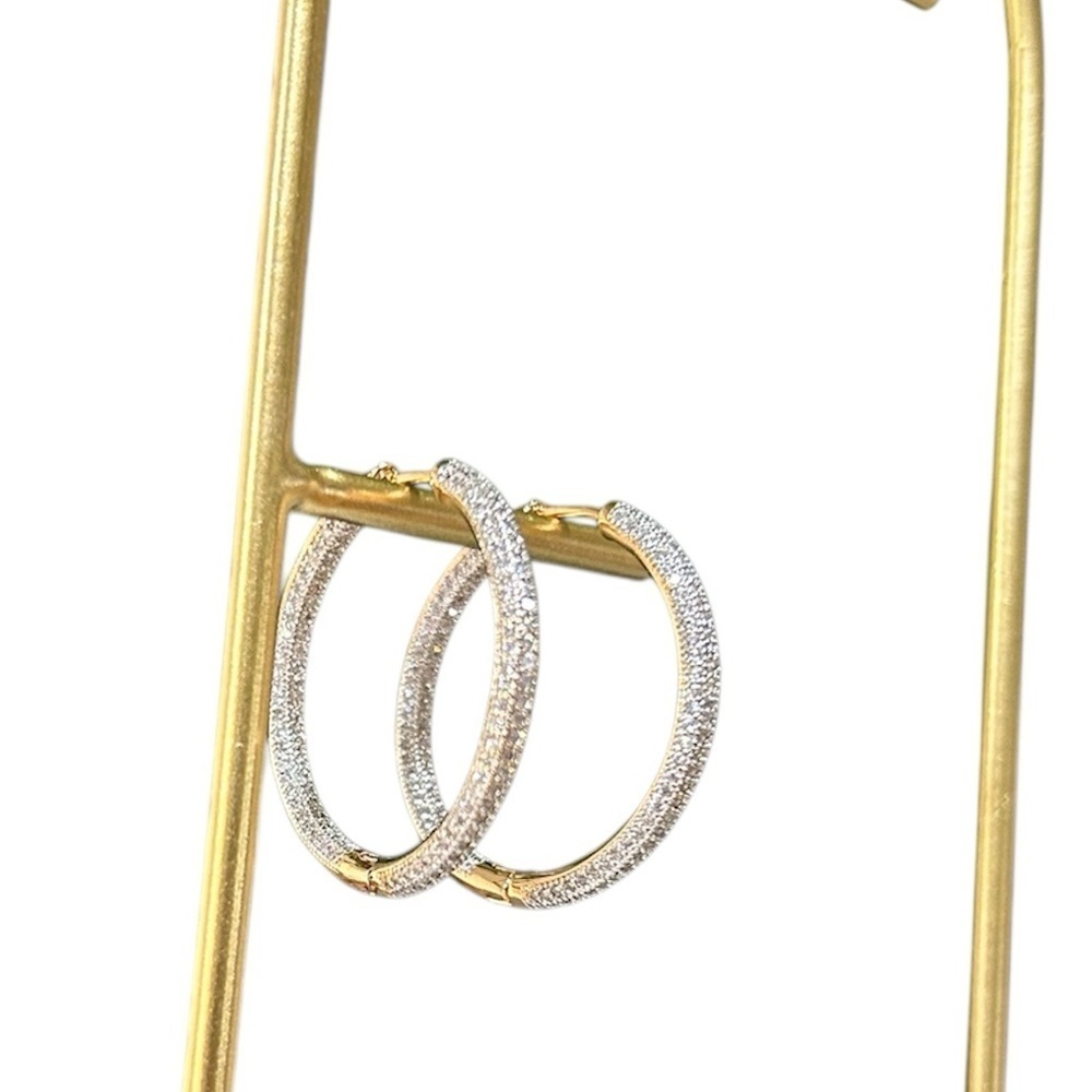 New Sterling and 18k Gold Large Hoop - Picture 8 of 8